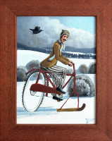 Vynalézavý cyklista v zimě / Inventive cyklist in the winter