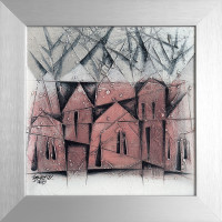 Stromy a cihlové domy 